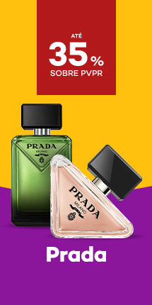 Marca Prada om destaque promocional de at&eacute; 35% obre pre&ccedil;o de Venda ao P&uacute;blico Recomendado